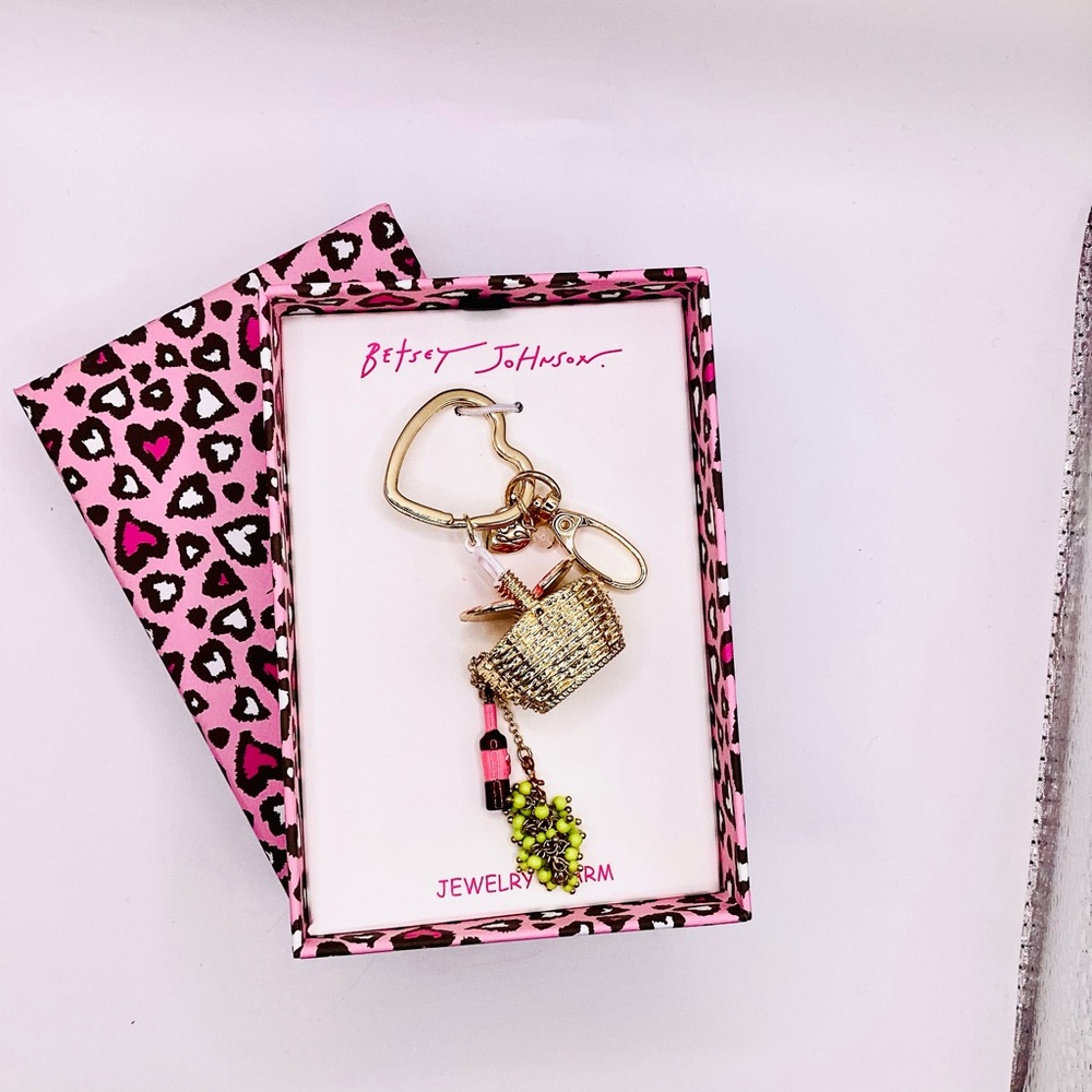 Betsey Johnson Picnic Wine and Grapes Bag Charm